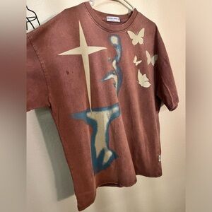Aelfric Eden Graphic Tee, Lg, pale Pink, thick cotton material,casual streetwear